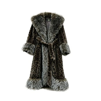 Cappotto in pelliccia di procione finta
